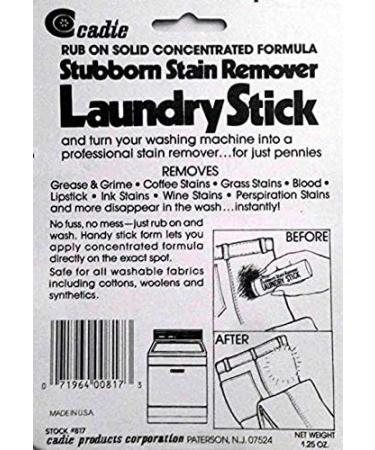 Laundry Stain Remover Stick | Pre Wash Spot Cleaner for Cotton, Wool, Synthetics | Easy Removal of Grease, Blood, Coffee, Ink, Lipstick, Wine, Grass, Soil | Clean On-The-Go by Cadie (1 Pack) - Buy Online on SooperMarket.com