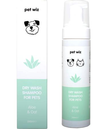 Dry wash - shampoo for pets - soothing & deodoring natural ingredients quickly drying & no rinsing required (aloe vera and oatmeal)