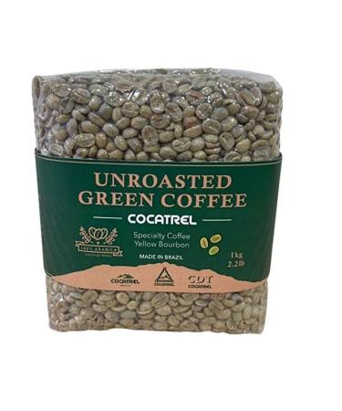 COCATREL - Unroasted GREEN Coffee Beans - Specialty Coffee Yellow Bourbon - Arabica Coffee from Brazil - Responsible Consumption for Roasting and Grinding at Home - 2.2lb, 1kg 1 Count (Pack of 1) Yellow Bourbon