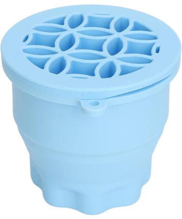 Makeup Brush Scrubber Multifunctional 2 in 1 Folding Palm Size Portable Makeup Brush Cleaning Bowl for Daily (Blue) - Buy Online on SooperMarket.com