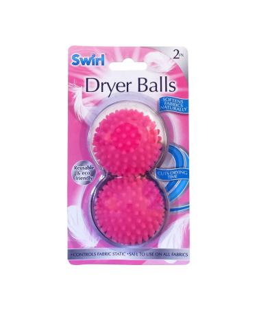 Swirl Fabric Softening Tumble Dryer Balls - Pink - 2 Pack