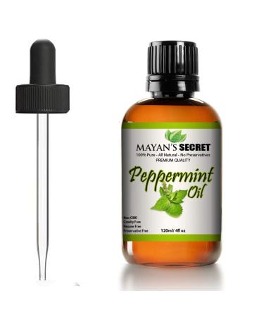 PEPPERMINT OIL (MENTHA ARVENSIS)100% Pure and Natural 4oz Glass Bottle & Dropper