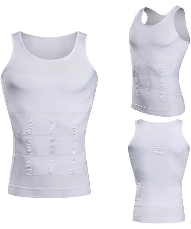 Men's Mistirik Compression Shirt - Slimming Body Shaper Vest - White XL - Buy Online on SooperMarket.com