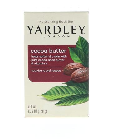 Yardley Cocoa Butter Moisturizing Bar Chocolate Scent 4.25 Oz | Premium Hydrating Soap for All Skin Types | International Shipping Available - Buy Online on SooperMarket.com