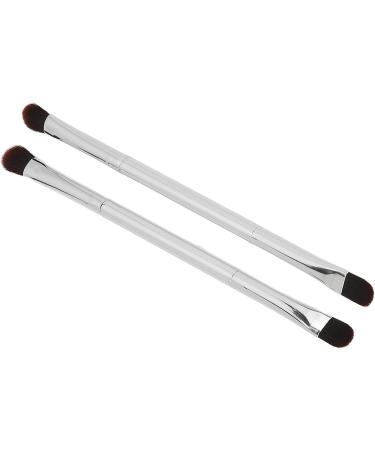 Double Ended Eyeshadow Brush with Soft Fiber Hair Professional Silver Makeup Brush Concealer Brush for Women and Makeup Artist Even Powder Grasping Electroplated Handle  - Buy Online on SooperMarket.com