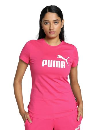 PUMA Women's ESS Logo Tee (S) T-Shirt M Garnet Rose Pink