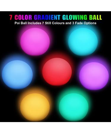 Joycabin LED Poi Balls Set 2 Bright Rainbow Juggling Balls with Strobe Effect & Adjustable Cords for Beginners Kids & Adults - Perfect for Outdoor Play! - Buy Online on SooperMarket.com