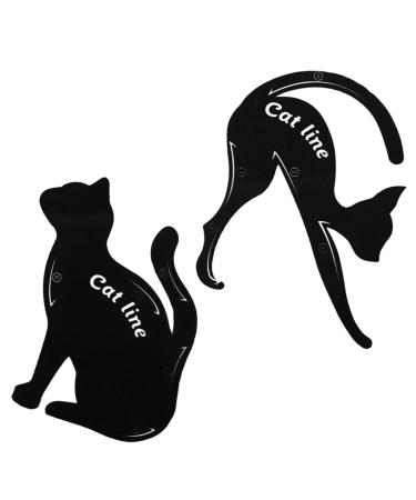 Angoily 2pcs Cat Eye Stencil Eyeliner Stencil Eyeshadow Stencil Template Model Card