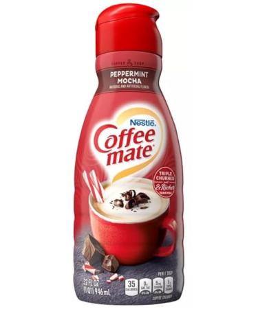Coffee Mate Peppermint Mocha Liquid Coffee Creamer 32 fl oz Pack of 2 with Miras Trademark 2-in-1 Measuring Spoon - Buy Now! - Buy Online on SooperMarket.com