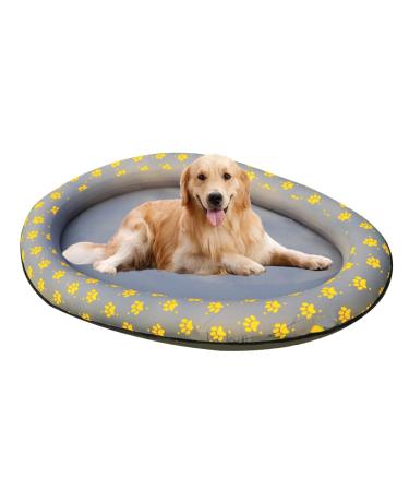 Pet Float Raft Puppies Swimming Floating Raft Pet Dog Cat Pool Float Inflatable Bed Beach Toy for Dogs Ring Raft Float for Pet Gray