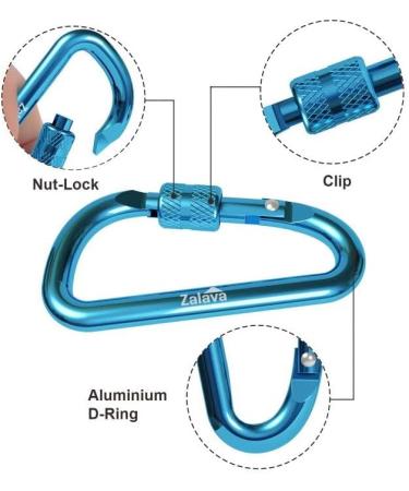 Zalava 6pcs 2D-Clip Locking Carabiner Keychain Clips in 6 Colors - Buy Online on SooperMarket.com