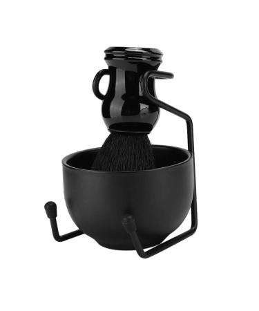 3-piece set for men's beard trimmer holder + shaving brush + shaving soap (black)