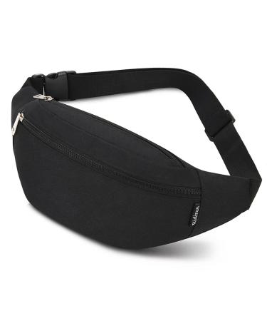 Bawn for women and men's belt pocket hip bag doggy bag outdoor sports large cell phone bag shoulder bag camping fitness bike money pouch pack black