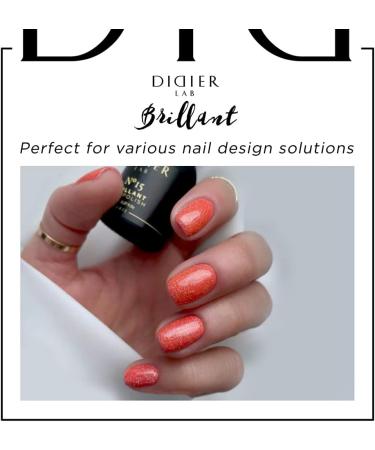 Didier Lab - Premium UV Gel Nail Polish - Brillant No. 15 - Gel Nail Varnish - Nail Art - Long-Lasting High Gloss Wear - Orange Gel Nail Polish - Gel Nails - Glitter Gel Nail Polish - Rich Pigment - Buy Online on SooperMarket.com