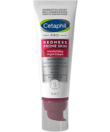 Cetaphil PRO Night Cream 50ml Moisturiser For Sensitive & Redness Prone Skin With Vitamin E
