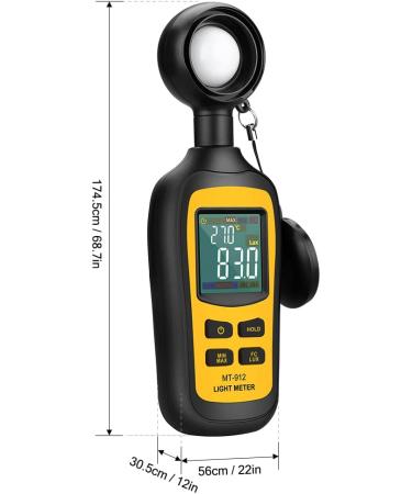 Digital Light Meter with Ambient Temperature Measurer - Up to 200,000 Lux - 4 Digit Color LCD Screen - Buy Online on SooperMarket.com