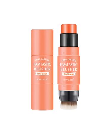 Creamy Blush Stick Buildable & Blendable Finish Luxurious Adds Shimmer Easy To Use On The Go Easy To Use Blends Effortlessly Cream Blush Makeup for All Skin Tones (C)