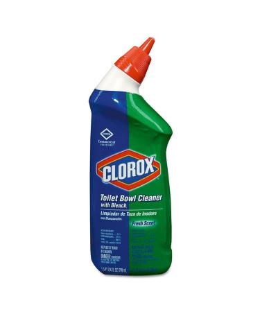 Clorox Toilet Bowl Cleaner with Bleach, Fresh Scent, 24oz Bottle