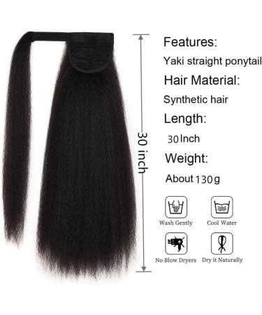 30 Inches Afro Kinky Straight Wrap Around Ponytail Long Afro Yaki Straight Ponytail Extensions for Women Girls Pony Tails Hair Pieces Dark Auburn Brown 30 inch magic ponytail 33# - Buy Online on SooperMarket.com