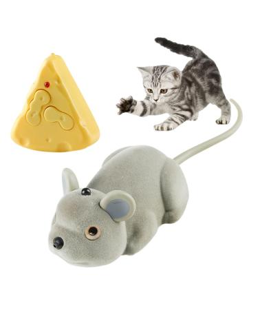 SCOOLR Remote Control Rat Toys Wireless Infrared RC Control Realistic Mouse Toy For Cat Kitten Dog Pet Novelty Gift For Kids Children Halloween Christmas Party Birthday Gifts (Gray)