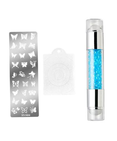Nail Stamper Kit Nail Printing Tool Nail Polish Pattern Making Aids Nails Seal Mold Nail Stamp Plate Blue Nail Seal