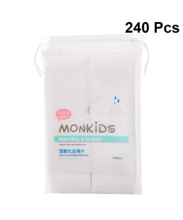240Pcs Stretchable Cotton Pads - Makeup Remover Wipes & Face Cleaning Cloths with Storage Bag | International Shipping - Buy Online on SooperMarket.com