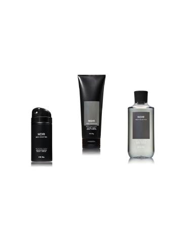 Bath and Body Works Noir Men's Collection 3 Piece Set Includes 3.7 oz Deodorizing Body Spray  8 oz Ultra Shea Body Cream  10 oz 2-IN-1 Hair & Body Wash