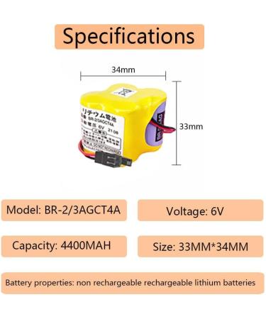 WELLVEUS 10 Pack BR-2/3AGCT4A 6V Battery for Fanuc A98L-0031-0025 | 4400mAh Black Connector - Fast International Shipping - Buy Online on SooperMarket.com