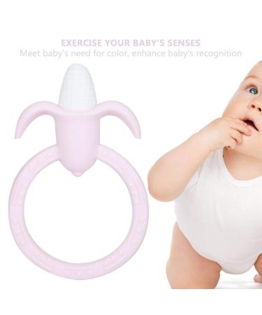 Infant Silicone Teether - BPA Free Soft Pink Teething Toy for Toddlers | Safe Chewing & Soothing Solution - Buy Online on SooperMarket.com