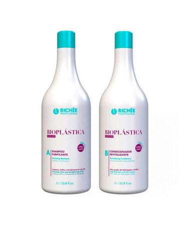 Kit Rich e Shampoo Conditioner Biopl stica Cleasing Hydration Daily Use Hair Care 2x1L/2x33.8 fl.oz