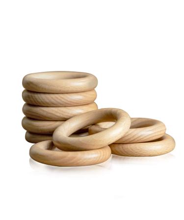 Bopoobo 60mm Unfinished Wooden Rings - Natural Beech Craft Rings for DIY Baby Teething Toys & Accessories (10 pcs) - Buy Online on SooperMarket.com