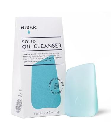 HIBAR Solid Cleansing Oil Bar Natural Makeup Remover Melts Makeup Sunscreen Dirt Oil Eco-Friendly Vegan Paraben-Free Travel-Friendly 1.7oz Solid Cleansing Bar