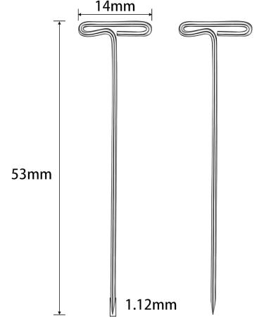 100 Pack 2 Inch Wig T-Pins with Plastic Box - Silver Steel T-Pins for Blocking Knitting, Modeling, and Crafts - Buy Online on SooperMarket.com