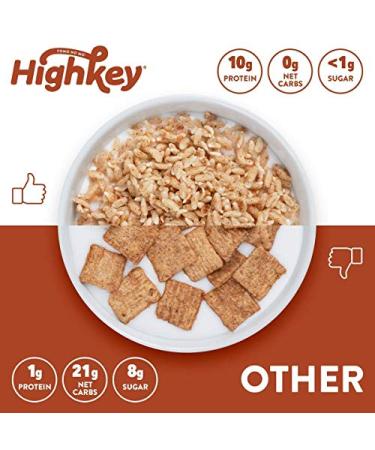 HighKey High Protein Breakfast Cereal - 8oz Keto Snacks Zero Sugar & 0 Net Carb Grain & Gluten Free Low Carb Cereals Paleo Diabetic Ketogenic & Non GMO Food Healthy Snack Grocery Foods - Cinnamon - Buy Online on SooperMarket.com