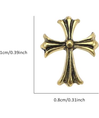 60PCS Cross Nail Art Charms Metal 3D Punk Ornaments for Manicure - DIY Nail Decoration Supplies in Bronze & Antique Silver - Buy Online on SooperMarket.com