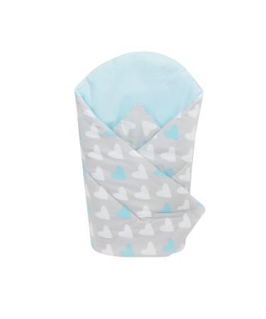 Baby Swaddle Wrap Blanket/Newborn Cotton Swaddling Sleeping Bag 0 to 3 Months (Blue Hearts) 32