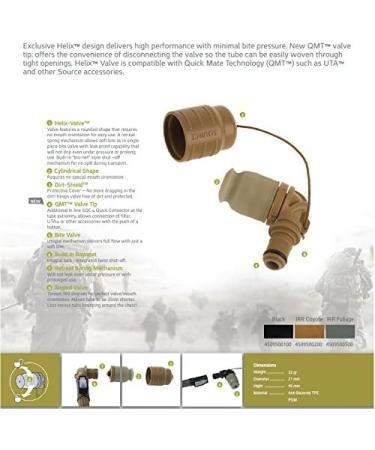 SOURCE Outdoor Helix Valve Kit - High-Flow Bite Valve for Full Flow - QMT Quick Connect Mechanism - Dirt Shield - Coyote - Buy Online on SooperMarket.com