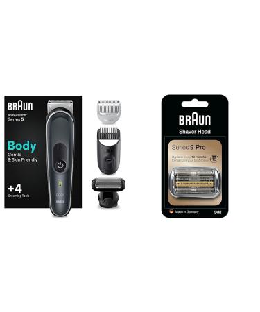 Brown body groomer personal care and hair removal for men & electric shapers replacement shear 94m silver compatible with Series 9 Pro and Series 9 razors