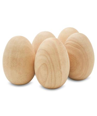 2 Smooth Standable Wooden Easter Eggs to Paint Quality Large Wooden Eggs for Crafts Wooden Easter Egg Paint 4-3/8 in by Woodpeckers 4-3/8 Pack of 2