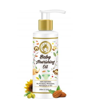 Mom & World Baby Nourishing Oil With Almond  Grapeseed  Wheatgerm  Olive and Coconut Oils  200 ml (MOMWLD03)
