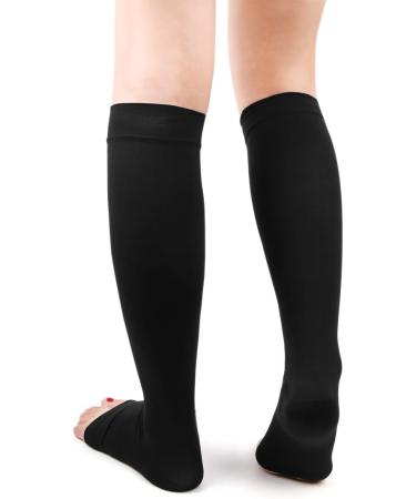 Ruilogod 1 Pair Size M Black Warm Elastic Calf Compression Sleeves Lower Leg Shaper Bands Wrap Stockings - Buy Online on SooperMarket.com