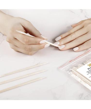 Bluesky 10 Wooden Cuticle Pushers Orange Wood Sticks - Double End Nail Cleaner Tool 11.5cm - 4.5 Inches - Buy Online on SooperMarket.com