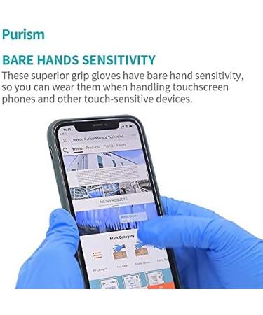 Nitrile Gloves 100Pcs 1000 Pcs Disposable Blue  Small/Medium/Large/XLarge  No Latex No Powder Large (Pack of 100) Blue-100 Pcs - Buy Online on SooperMarket.com