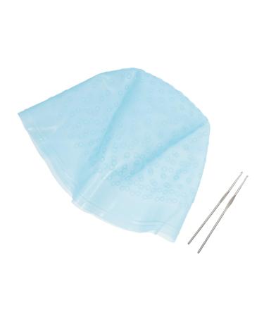 Ipetboom 1 Set Hair Color Highlighter Cap Highlight Hat Highlight Colour Dye Caps Hair Coloring Dye Hat Hair Highlighting Hat Crochet Tools Scrub Hat Hats Hair Dye Baked Oil Cap 22X16X1CM Blue