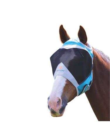 Shires Fine Mesh Fly Mask With Ear Hole - Teal Full
