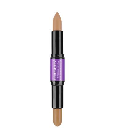 CCbeauty Cream Contour Stick Dual-Ended Contouring Stick Makeup For Light And Fair Skin Tones Face Shaping Makeup Pen Lightweight Blend Smooth Colour Corrector Concealer Stick Amber/Soft Amber CC04(AMBER / SOFT AMBER) 1 count (Pack of 1)