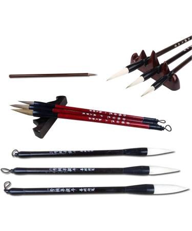 10pcs Large Chinese & Japanese Brush Calligraphy Set for Writing, Painting & Sumi Brushes - Buy Online on SooperMarket.com