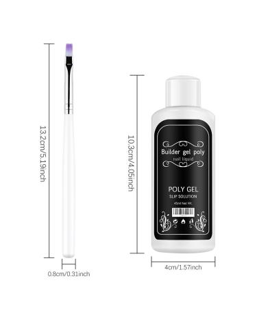 Ownest Nail Extension Gel Quick Poly Gel Slip Solution 45ml - DIY Nail Art Builder Liquid with Brush - Buy Online on SooperMarket.com