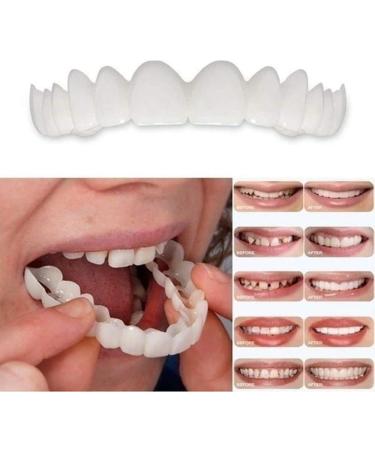 6-Piece Snap-In Veneers & Fake Teeth - Comfort Fit Flex Dentures for a Beautiful Smile - Buy Online on SooperMarket.com