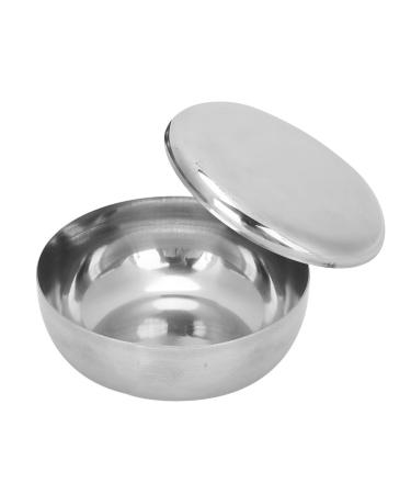 Ankroyu Razor-soap peel men's razor shell stainless steel bowl with lid soap foam cup beard care mug shaving soap shell foam shaving foam shell shaving tool wide-necked (silver)